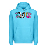 Ocean Blue love with cow Premium Hoodie - AdoDesignShop