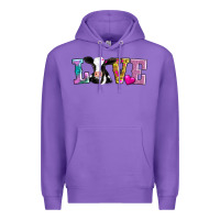 Purple love with cow Premium Hoodie - AdoDesignShop