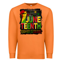 Carrot juneteenth fist free ish since 1865 with background Premium Sweatshirt - HRA Design Shop