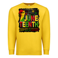 Lemon juneteenth fist free ish since 1865 with background Premium Sweatshirt - HRA Design Shop