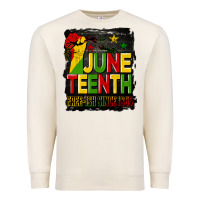 Sandshell juneteenth fist free ish since 1865 with background Premium Sweatshirt - HRA Design Shop