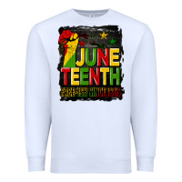White juneteenth fist free ish since 1865 with background Premium Sweatshirt - HRA Design Shop