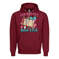 Burgundy romantasy book club Zipper Hoodie - MaliasSmallBusiness
