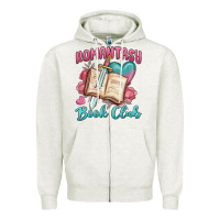 Oatmeal Heather romantasy book club Zipper Hoodie - MaliasSmallBusiness
