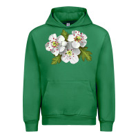 Emerald Hawthorn Flower Illustrations Urban Hoodie - LillyAllenDesigns