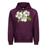 Mauve Wine Hawthorn Flower Illustrations Urban Hoodie - LillyAllenDesigns
