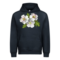 Navy Hawthorn Flower Illustrations Urban Hoodie - LillyAllenDesigns
