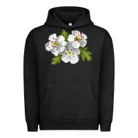 Pigment Black Hawthorn Flower Illustrations Urban Hoodie - LillyAllenDesigns
