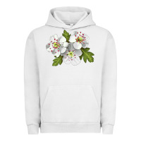 Pigment Lunar Rock Hawthorn Flower Illustrations Urban Hoodie - LillyAllenDesigns