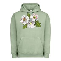 Pigment Oil Green Hawthorn Flower Illustrations Urban Hoodie - LillyAllenDesigns