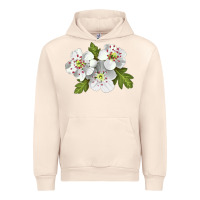 Sandshell Hawthorn Flower Illustrations Urban Hoodie - LillyAllenDesigns