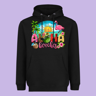 Aloha Beaches Heavyweight Hoodie Designed By Texasbilliewilder