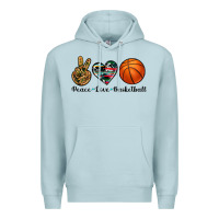 Blue Mist peace love basketball Premium Hoodie - Artiststas