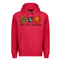 Cardinal peace love basketball Premium Hoodie - Artiststas