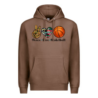 Chestnut peace love basketball Premium Hoodie - Artiststas