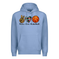 Colony Blue peace love basketball Premium Hoodie - Artiststas