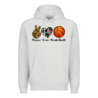 Dove Grey peace love basketball Premium Hoodie - Artiststas