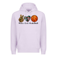 Lilac peace love basketball Premium Hoodie - Artiststas