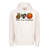 Pale Pink peace love basketball Premium Hoodie - Artiststas