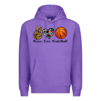 Purple peace love basketball Premium Hoodie - Artiststas