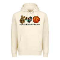 Sandshell peace love basketball Premium Hoodie - Artiststas