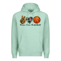 Seafoam peace love basketball Premium Hoodie - Artiststas