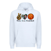 White peace love basketball Premium Hoodie - Artiststas