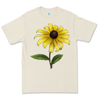 Bone Black Eyed Susan Flower Illustrations Premium Tee - LillyAllenDesigns