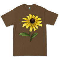 Cacao Black Eyed Susan Flower Illustrations Premium Tee - LillyAllenDesigns