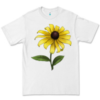 White Black Eyed Susan Flower Illustrations Premium Tee - LillyAllenDesigns