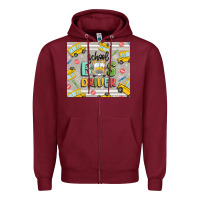 Burgundy school bus driver Zipper Hoodie - MaliasSmallBusiness