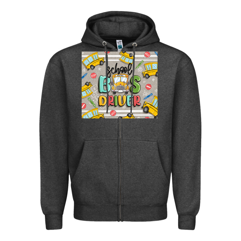 School Bus Driver Zipper Hoodie by MaliasSmallBusiness | Teevron