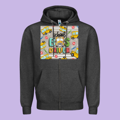 Zipper Hoodie school bus driver