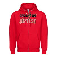 Red spray tan artist Zipper Hoodie - MaliasSmallBusiness