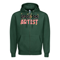 Sports Green spray tan artist Zipper Hoodie - MaliasSmallBusiness