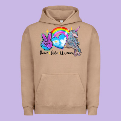 Peace Love Unicorn Urban Hoodie Designed By Lillyallendesigns