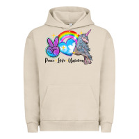 Pigment French Oak peace love unicorn Urban Hoodie - LillyAllenDesigns