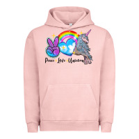 Pigment Salmon peace love unicorn Urban Hoodie - LillyAllenDesigns