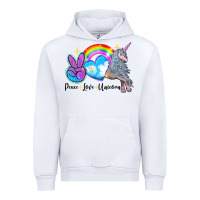 White peace love unicorn Urban Hoodie - LillyAllenDesigns
