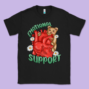 Emotional Support Classic Tee Designed By Maliassmallbusiness