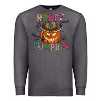Charcoal Heather howdy pumpkin Premium Sweatshirt - CowhideDigitalArt