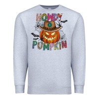 Heather Grey howdy pumpkin Premium Sweatshirt - CowhideDigitalArt