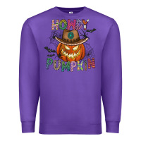 Purple howdy pumpkin Premium Sweatshirt - CowhideDigitalArt