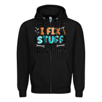 Black thats what i do i fix stuff and i know things Zipper Hoodie - MaliasSmallBusiness