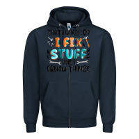 Navy thats what i do i fix stuff and i know things Zipper Hoodie - MaliasSmallBusiness