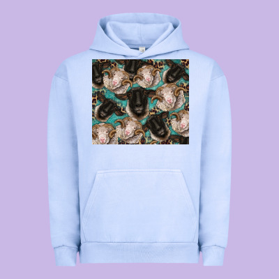 Suffolk Ewe And Merino Ram Sheeps Urban Hoodie Designed By Barkaloodesign