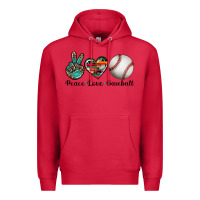 Cardinal peace love baseball Premium Hoodie - Artiststas