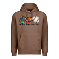 Chestnut peace love baseball Premium Hoodie - Artiststas