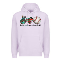 Lilac peace love baseball Premium Hoodie - Artiststas