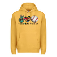 Mustard peace love baseball Premium Hoodie - Artiststas